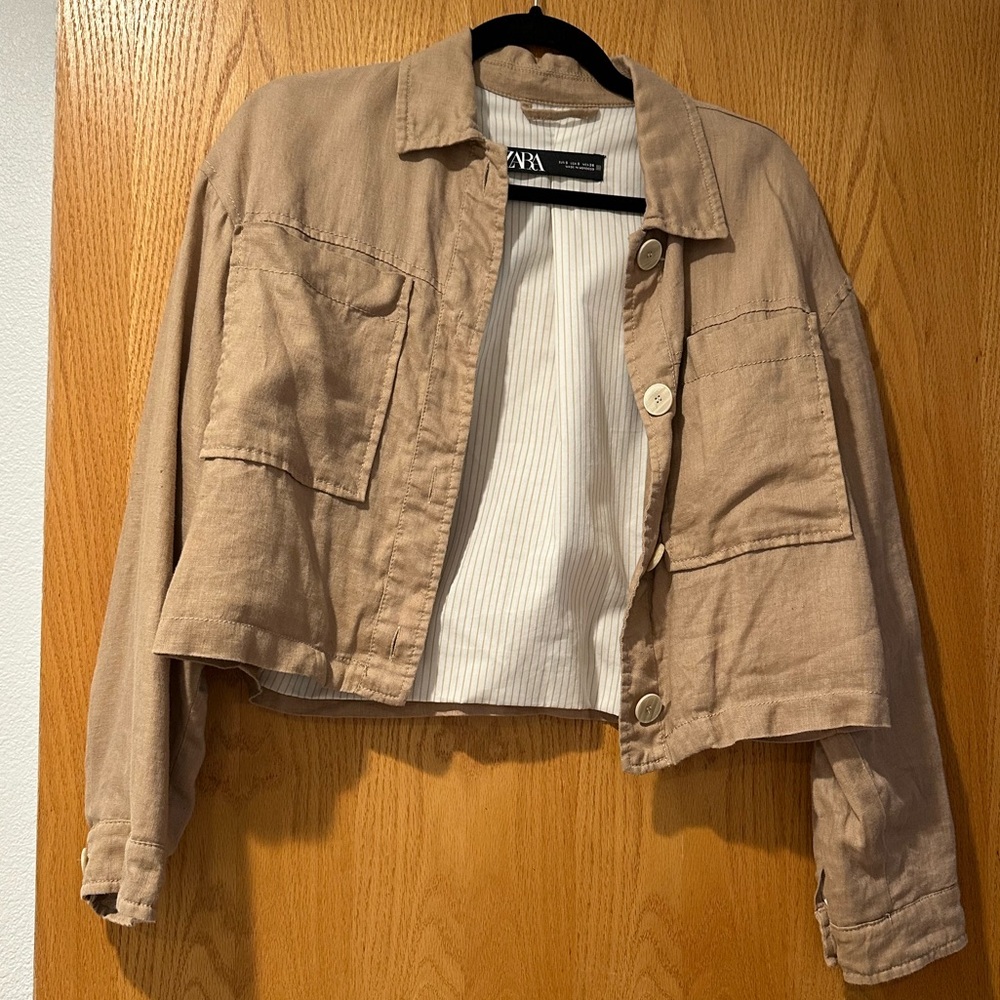 Linen Jacket in Tan